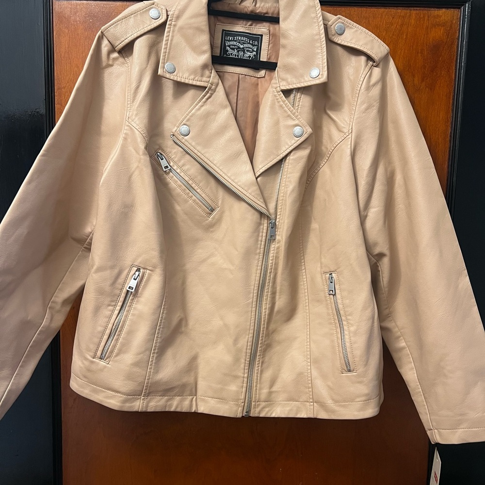 Levi's Tan Leather Biker Jacket